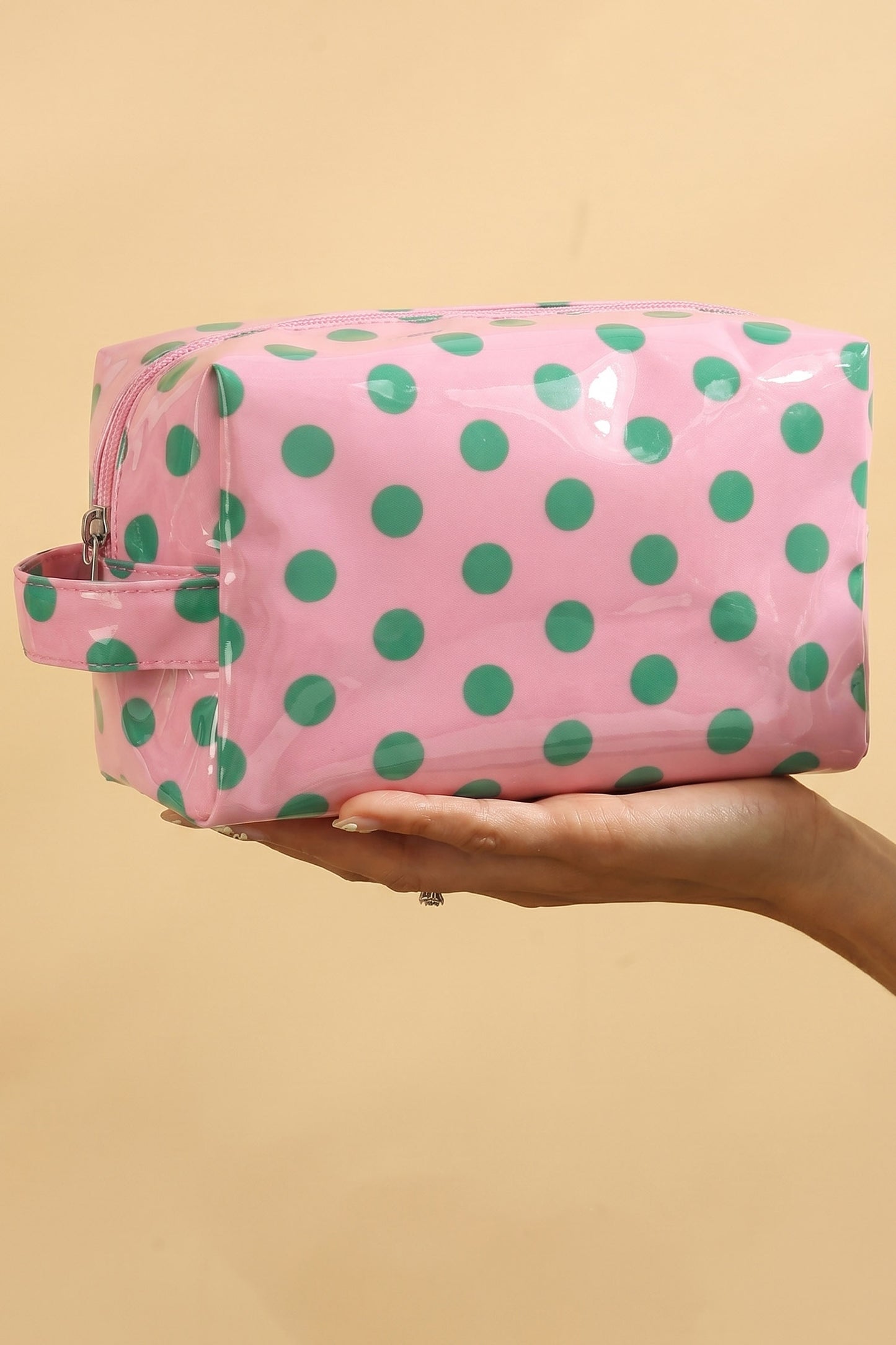 Duurzame PVC make-uptas met stippen
