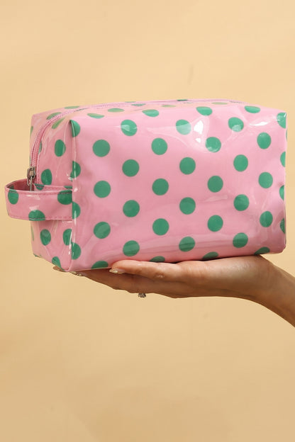 Duurzame PVC make-uptas met stippen