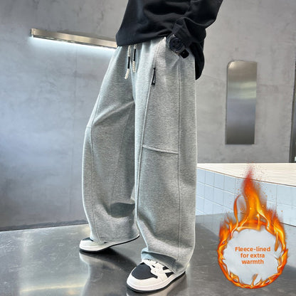 Casual katoenen sportbroek met of zonder fleece voering voor jongens