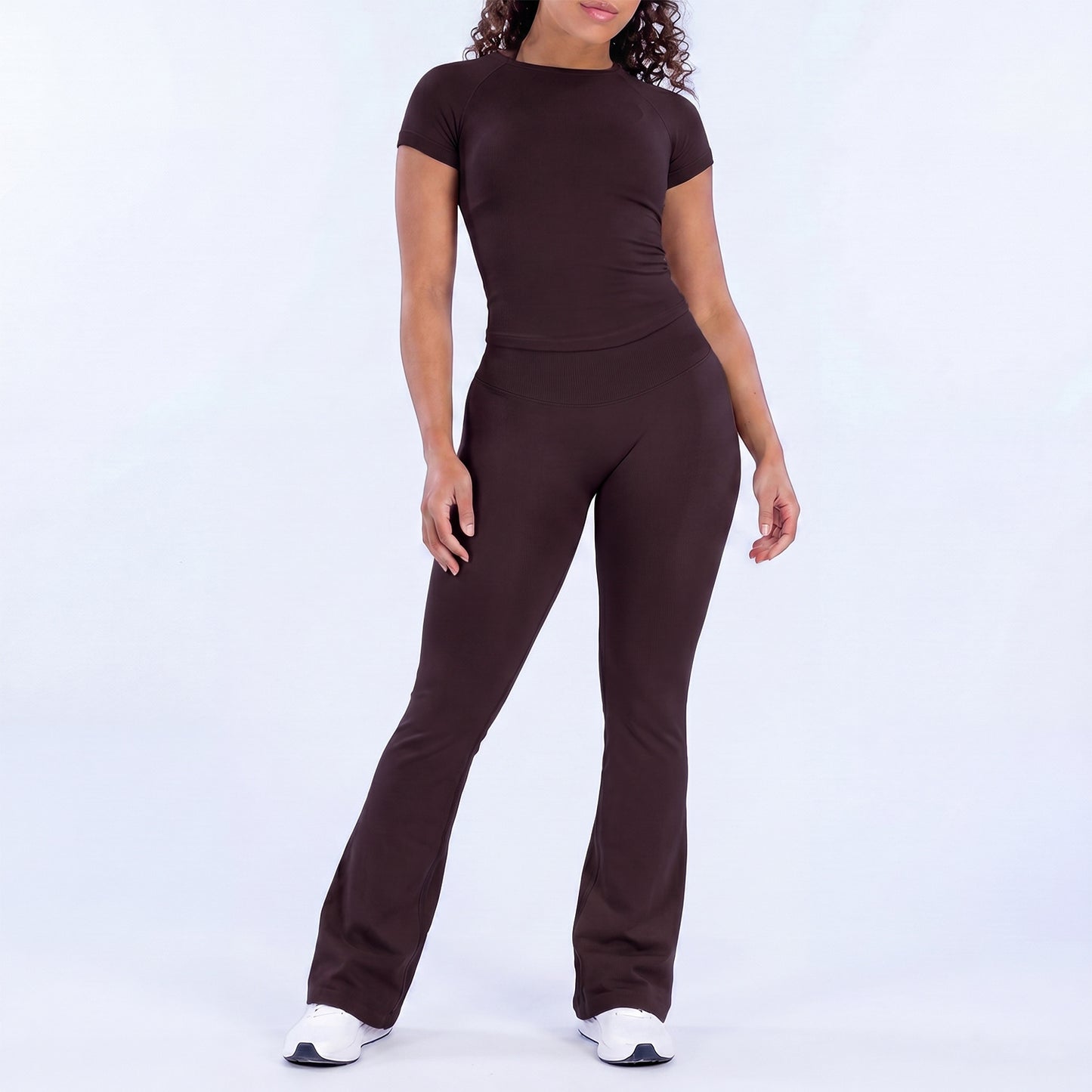 Seamless Yoga Vest and Flared Pants
