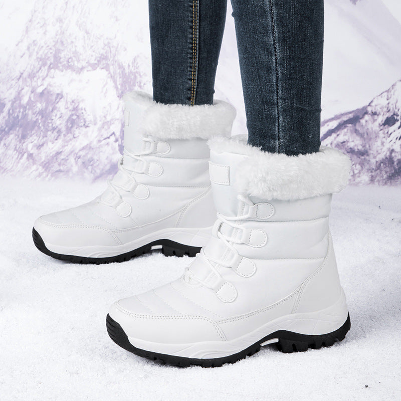 Unisex Warm Fur Lined Flat Snow Boots