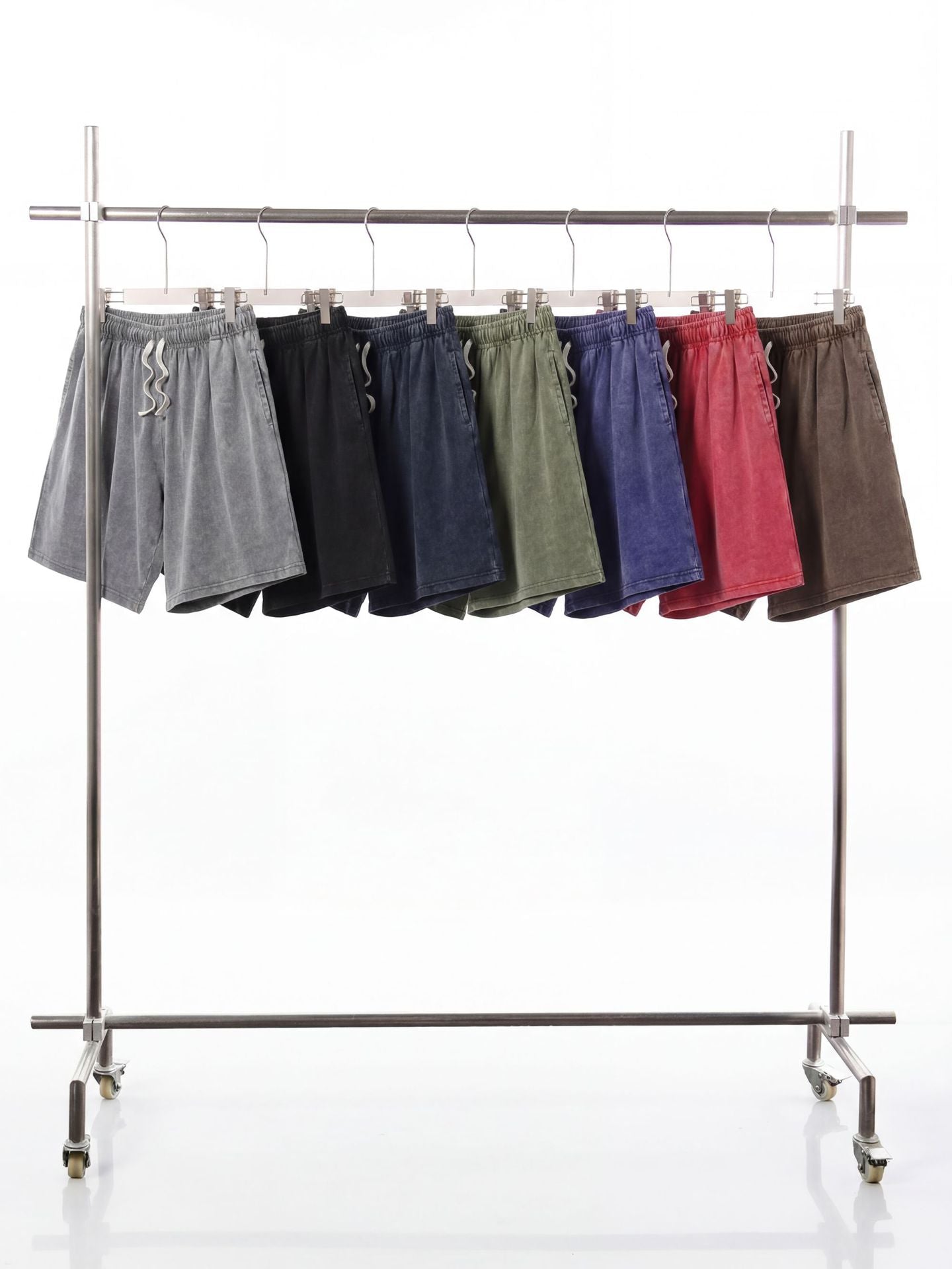 Men's Vintage Washed Cotton Shorts Set