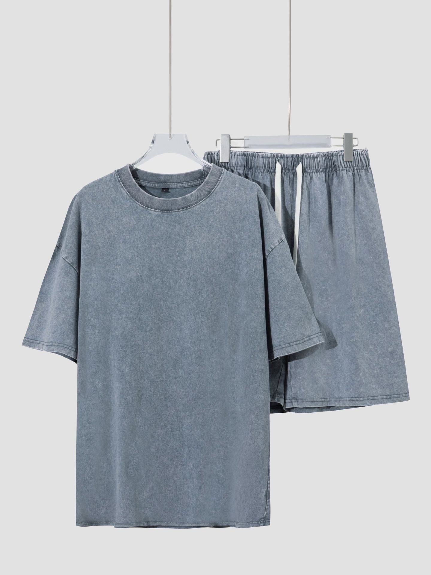 Men's Vintage Washed Cotton Shorts Set