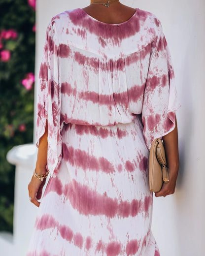 Tie-dye cardigan maxi-jurk