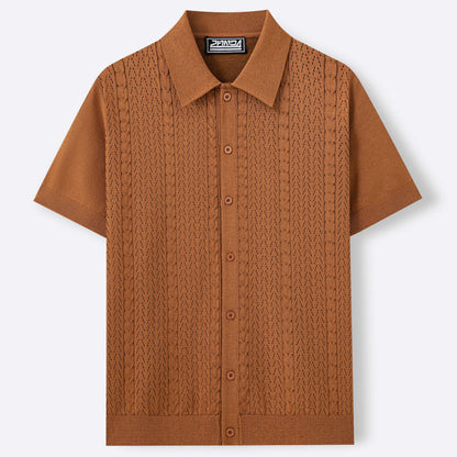 Short-sleeve knitted top