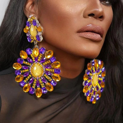 Holle kristallen oorbellen met opvallende hangers