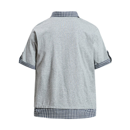 Poloshirt met korte mouwen en print 2-in-1 look