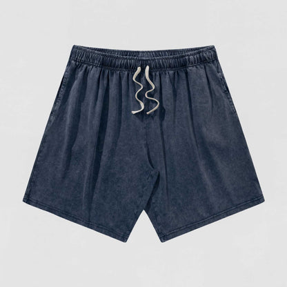 Men's Vintage Washed Cotton Shorts Set