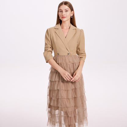 Mesh Cake Skirt Two Piece Dress