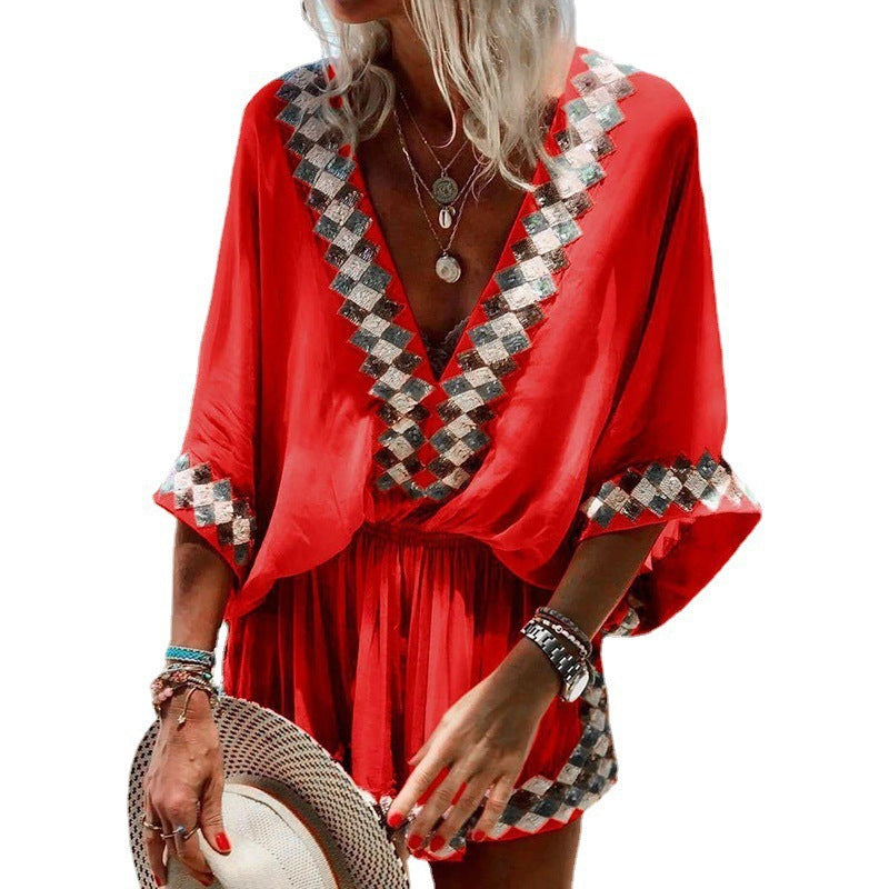 Floral Print Wide Leg Jumpsuit