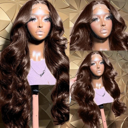 Golvend lang synthetische lace wig