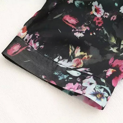 Spring And Summer New Fashion Chiffon Print Mid Length Women's Cardigan Short Sleeve Beach Sunscreen