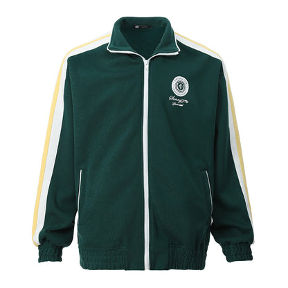 Splicing contrasting cardigan sweatshirt