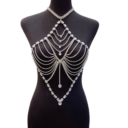 Bikini necklace with rhinestone accessories for women