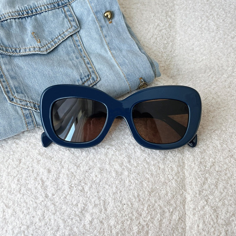 Retro cat-eye zonnebril met groot montuur voor vrouwen