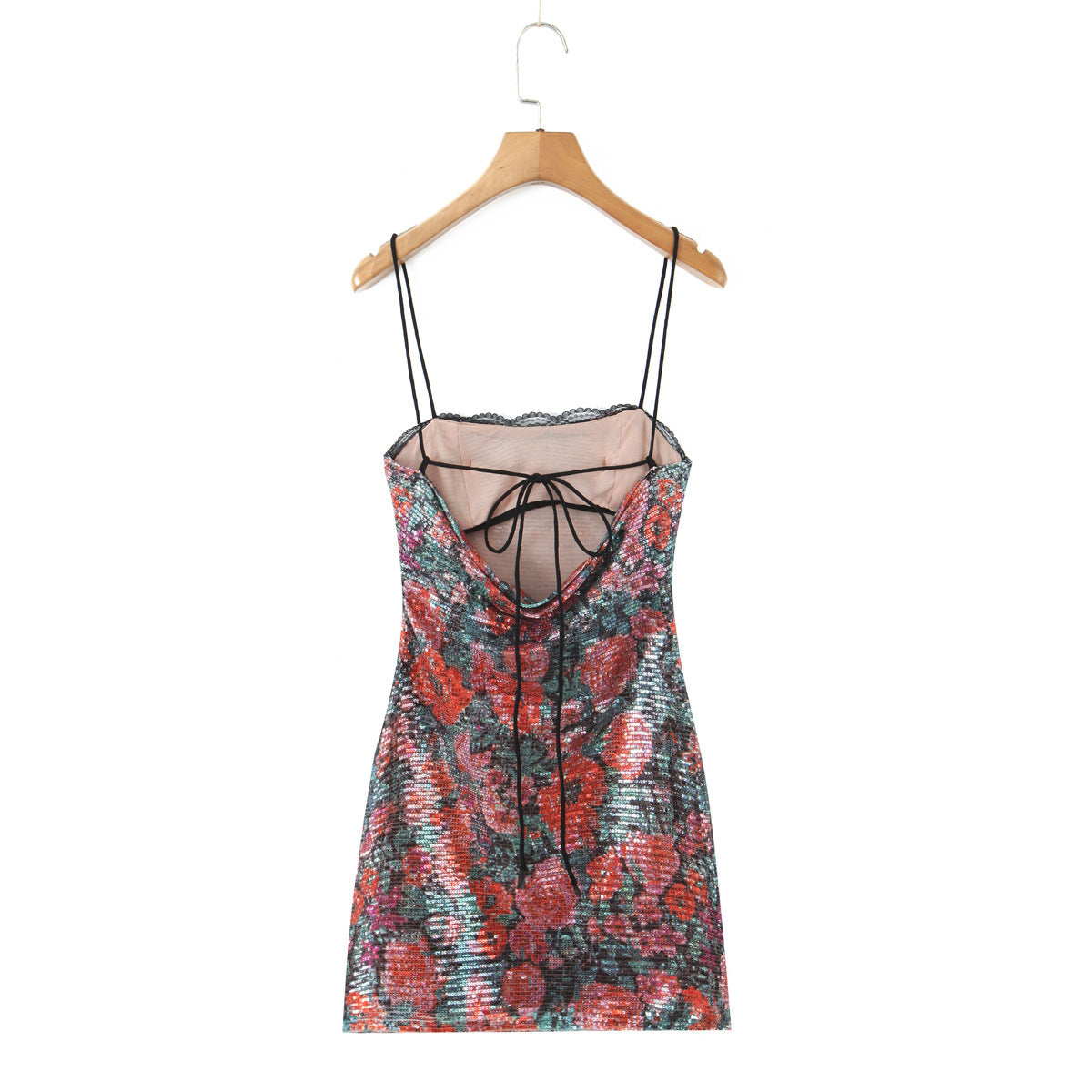 Multi pailletten camisole mini-jurk