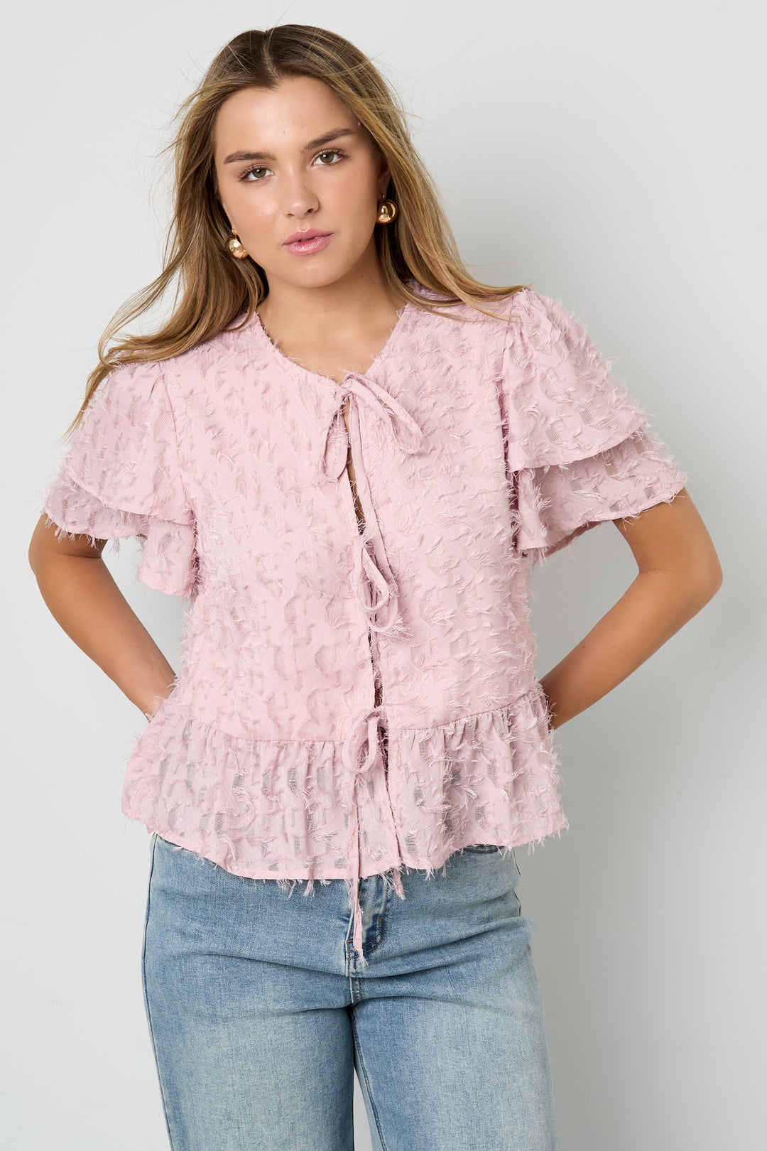 Tops met korte mouwen Effen kleur Elegant Lente/Zomer