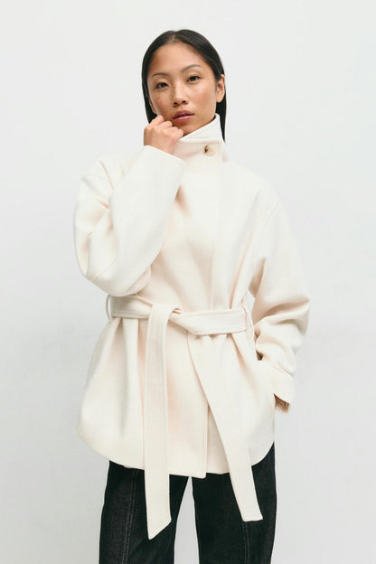 Women's Stand Collar Double-Sided Wool Coat
