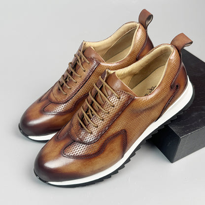 First-Layer Cowhide High-End Business Leather Shoes for Men, British Style Genuine Leather Men's Leather Shoes, Casual Moral Training Shoes, Increased Height and Non-Slip