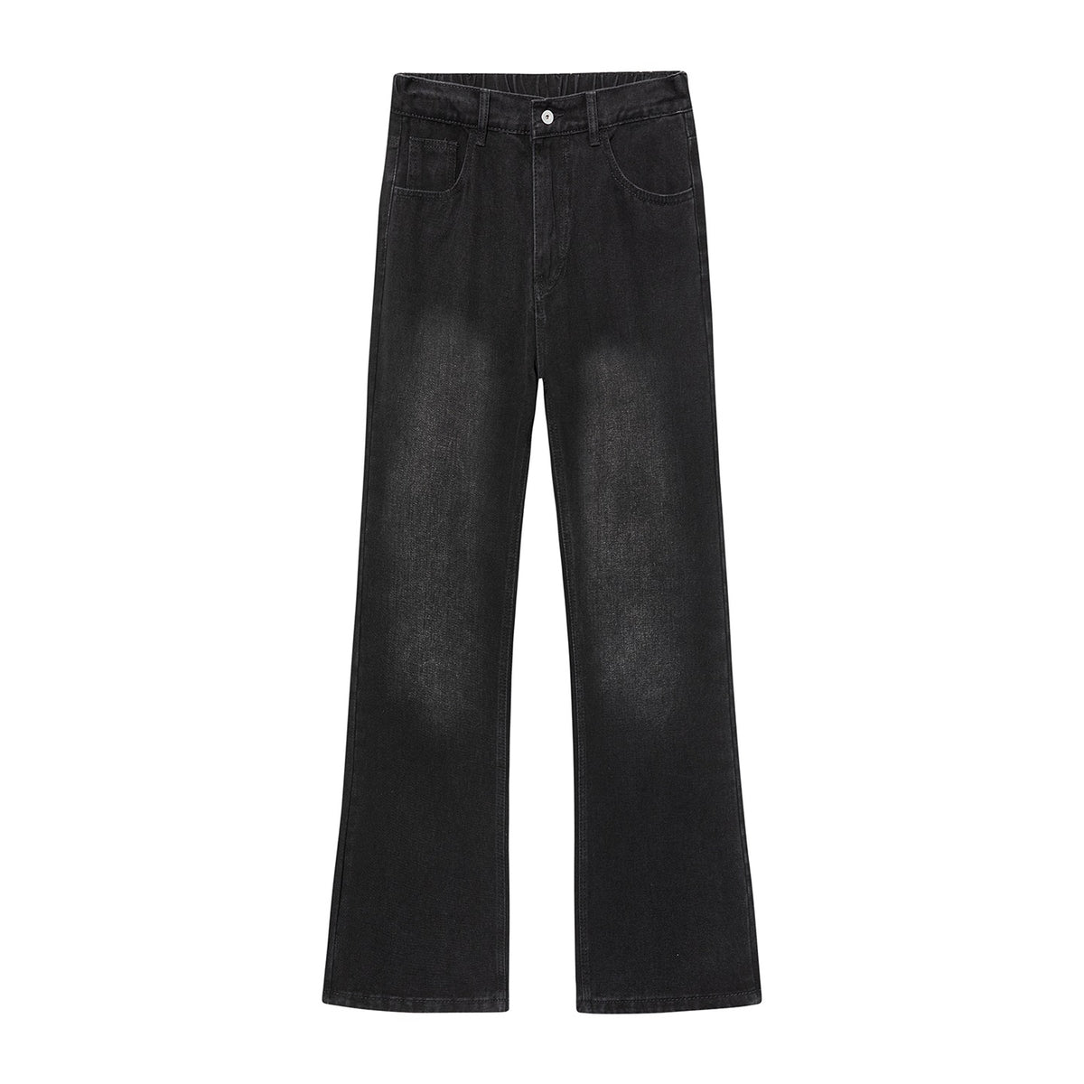 Black and gray stretchy flared jeans for men