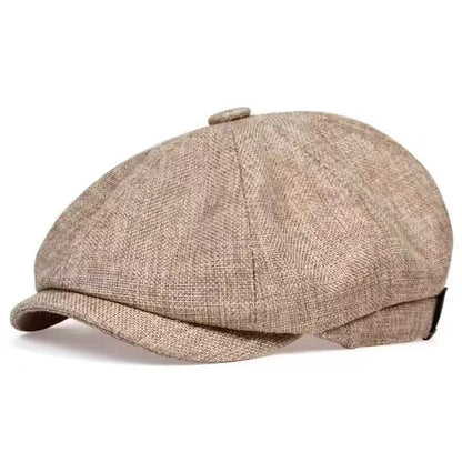 Linen Adjustable Beret Hat Vintage Style