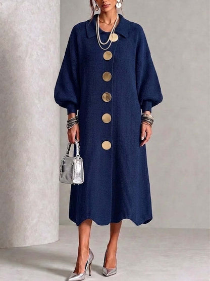 Womens Polo Collar Knit Dress