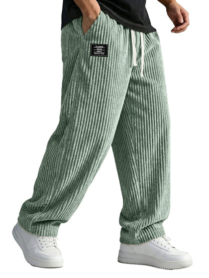 Mens Embroidered Straight Leg Casual Pants