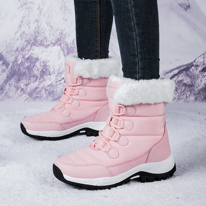 Unisex Warm Fur Lined Flat Snow Boots