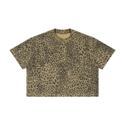 Men's Leopard Print Cotton Blend Loose Short Sleeve T-Shirt