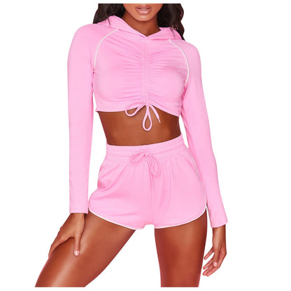 Women Sexy Fitness Strap Long Sleeve  Sport Suit Tracksuit Gym Wear Yoga Sets