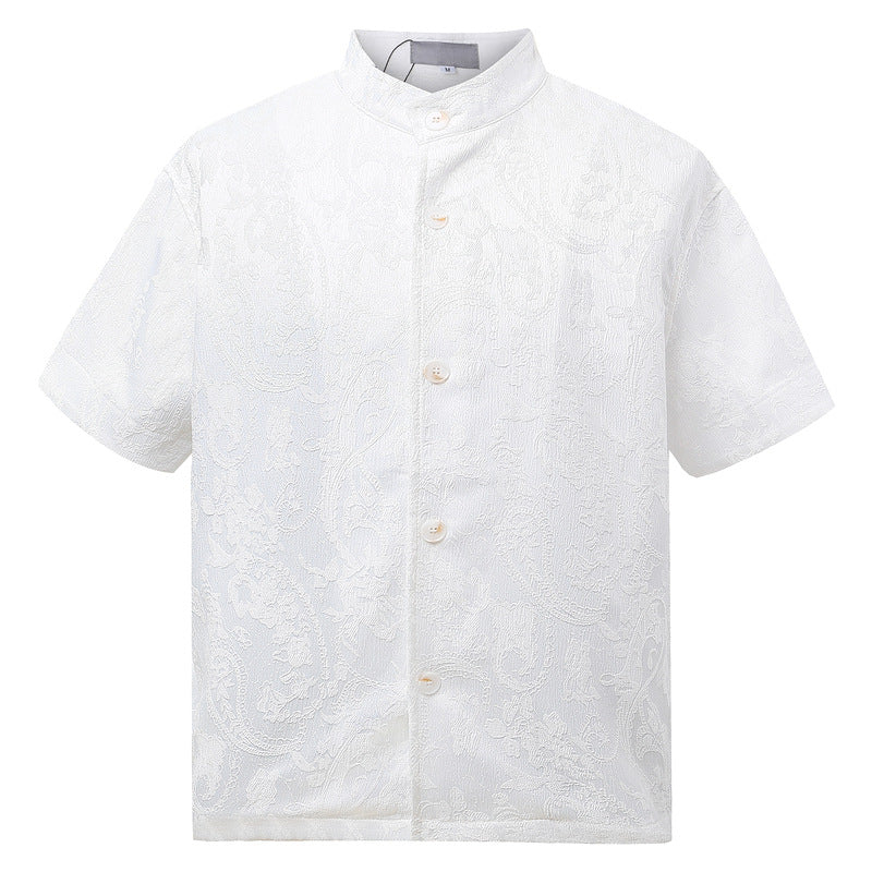 Gentleman Wind Short Sleeve Shirt Men's Blouse Trendy