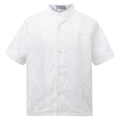Gentleman Wind Short Sleeve Shirt Men's Blouse Trendy