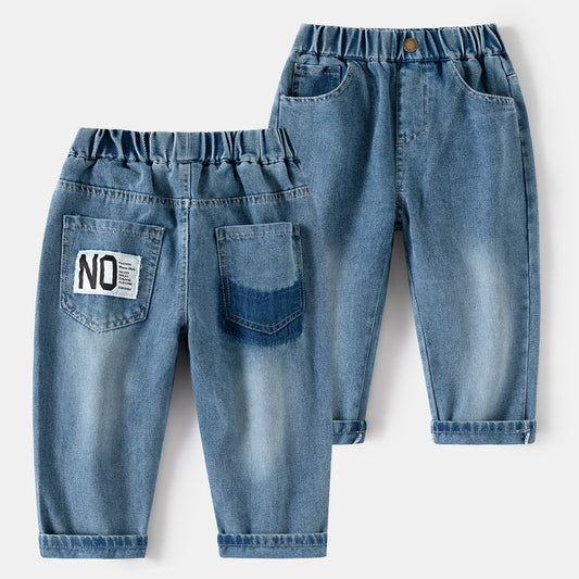 Casual spijkerbroek voor jongens met letterprint