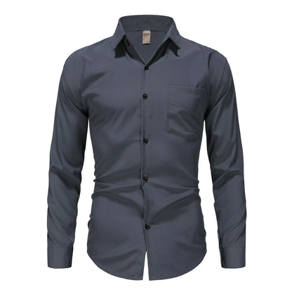 Spring and summer slim fit youth versatile shirt for men