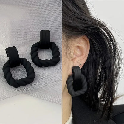 Boho Women's Acrylic Hoop Earrings New Fashion Geometric Twist Dangle Earrings  Trend Female Jewelry Gifts