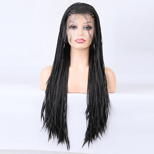 Lange synthetische pruik met gevlochten box braids