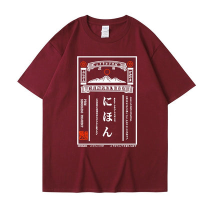 Printed short sleeved trendy men's and women's loose fitting T-shirt short sleeved summer top