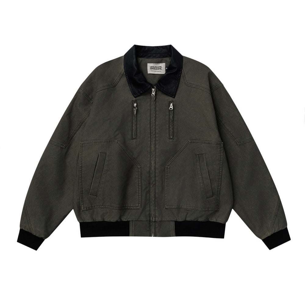 PU leather workwear jacket