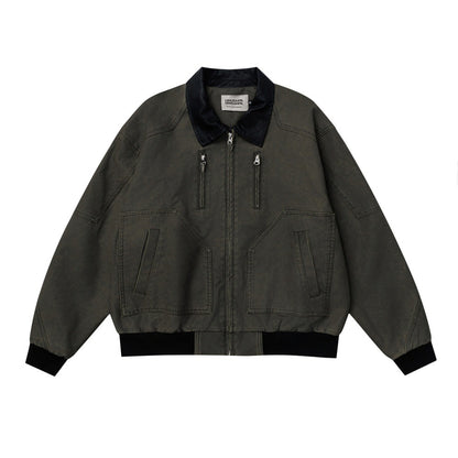 PU leather workwear jacket