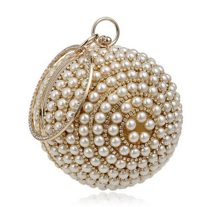 Ball Diamond Tassel Women Party Metal Crystal Clutches Evening  Wedding Bag Bridal Shoulder Handbag Wristlets Clutch