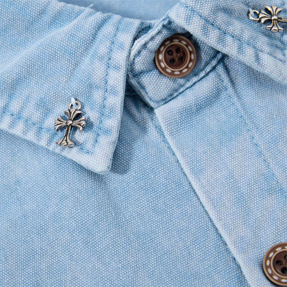 Make old canvas workwear short sleeved shirt