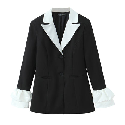Floral Sleeve Detail Blazer Jacket for Women