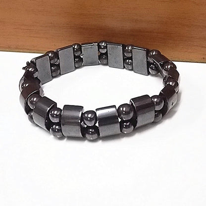 Armbanden met dubbele hematiet en tijgeroog voor mannen