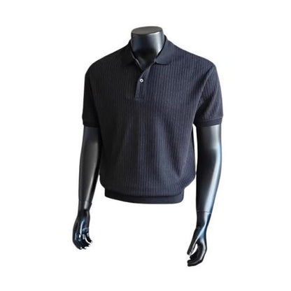 Polo Shirt Men's Short Sleeve Henley Collar Embossed T-Shirt