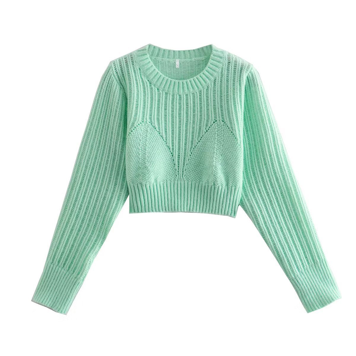 Short Hollow Knit Top