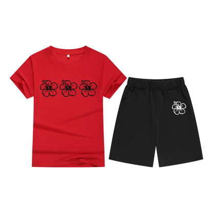 Meisjes katoenen T-shirt met korte mouwen en shorts