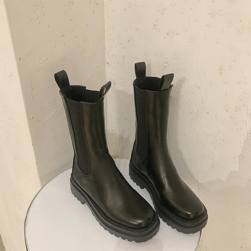 Dames enkellaarsjes met dikke hak