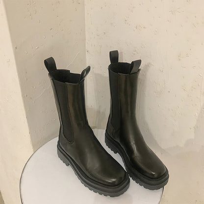 Dames enkellaarsjes met dikke hak