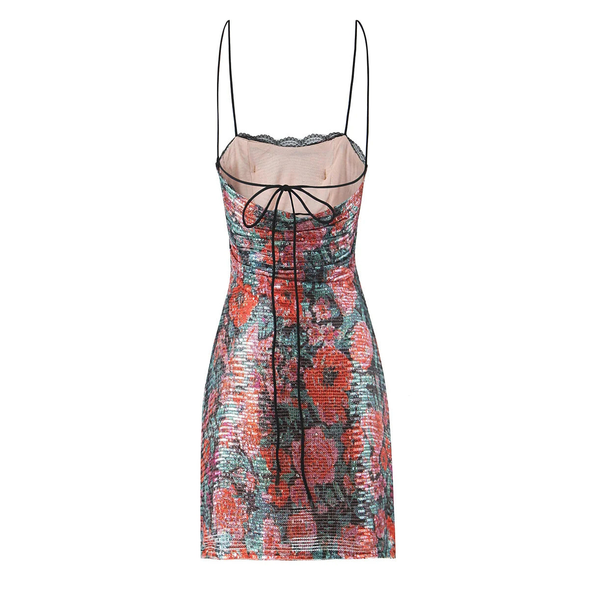 Multi pailletten camisole mini-jurk