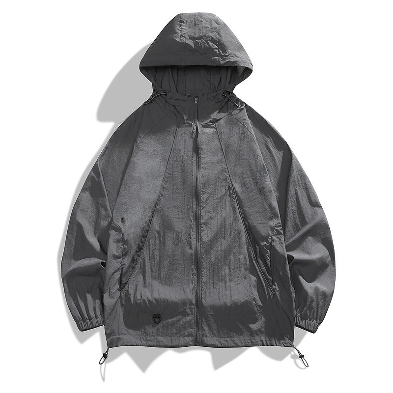 Hooded Sun Protection Jacket for Men Thin Loose Sunscreen Clothing
